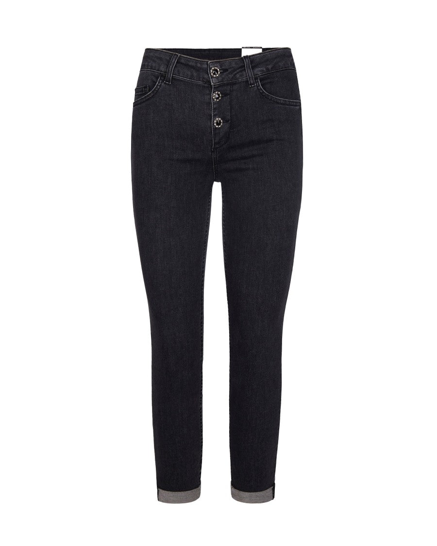 Liu Jo Skinny Jeans With Cuffs In Dark Gray