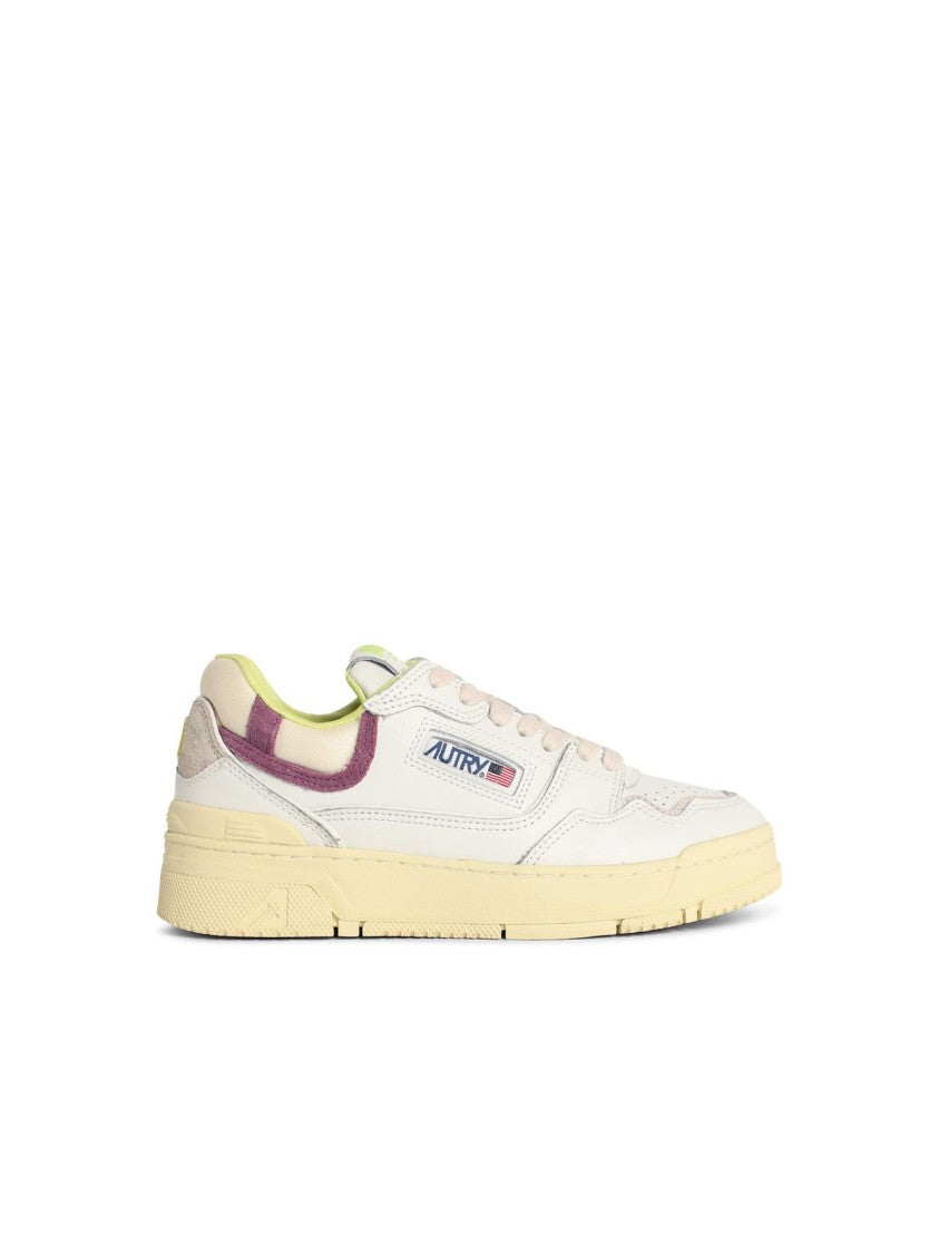 Autry 'Clc Low' White Leather Blend Sneakers