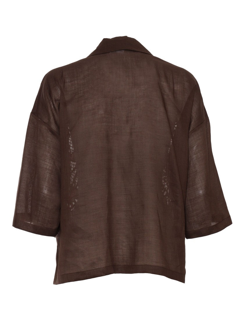 Max Mara Cropped Lace-Embroidery Legno Jacket In Lightweight Ramie