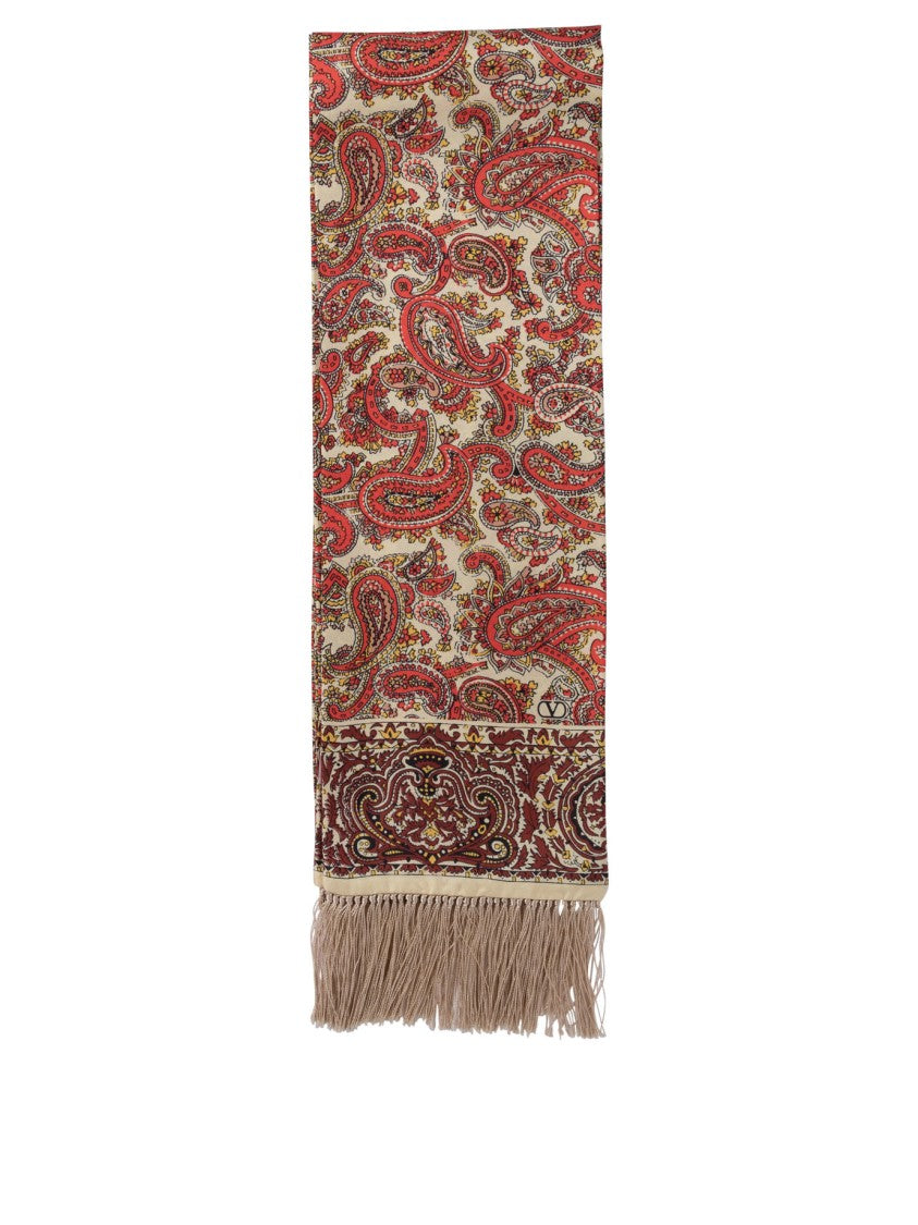 Valentino Garavani Paisley Patterned Fringed Scarf