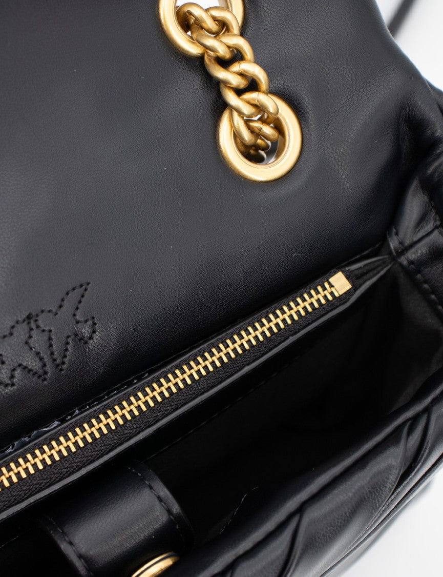 Pinko Pleated Shoulder Bag With Antique Gold Accent