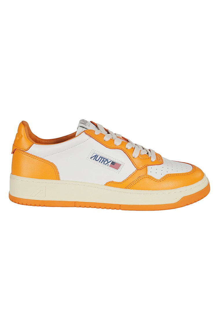 Autry Medalist Low Sneakers With Signature Orange Accents