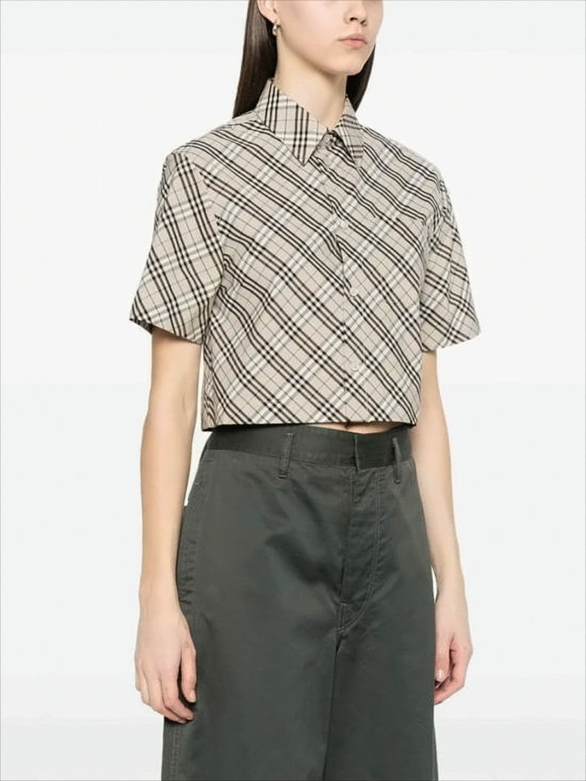 Burberry Cropped Check Pattern Shirt