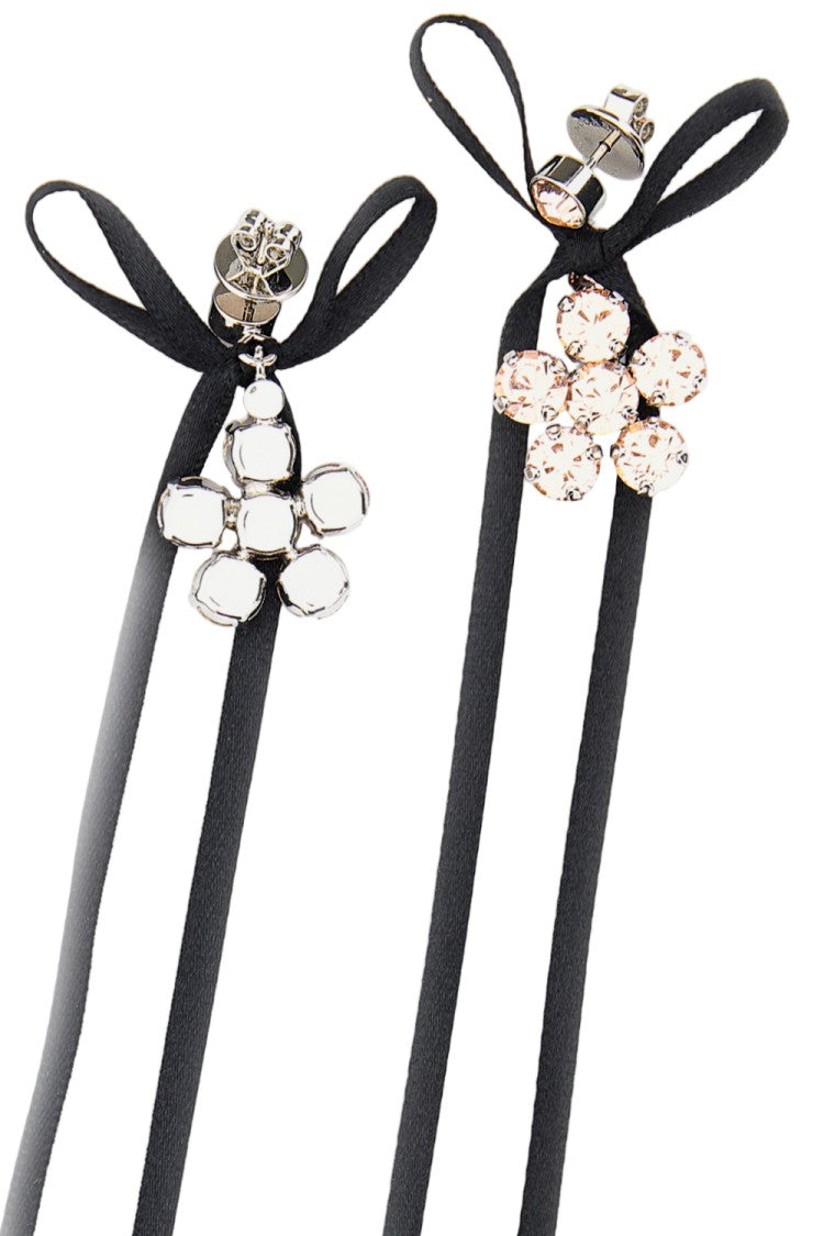 Simone Rocha Pink Mini Daisy Crystal Drop Earrings