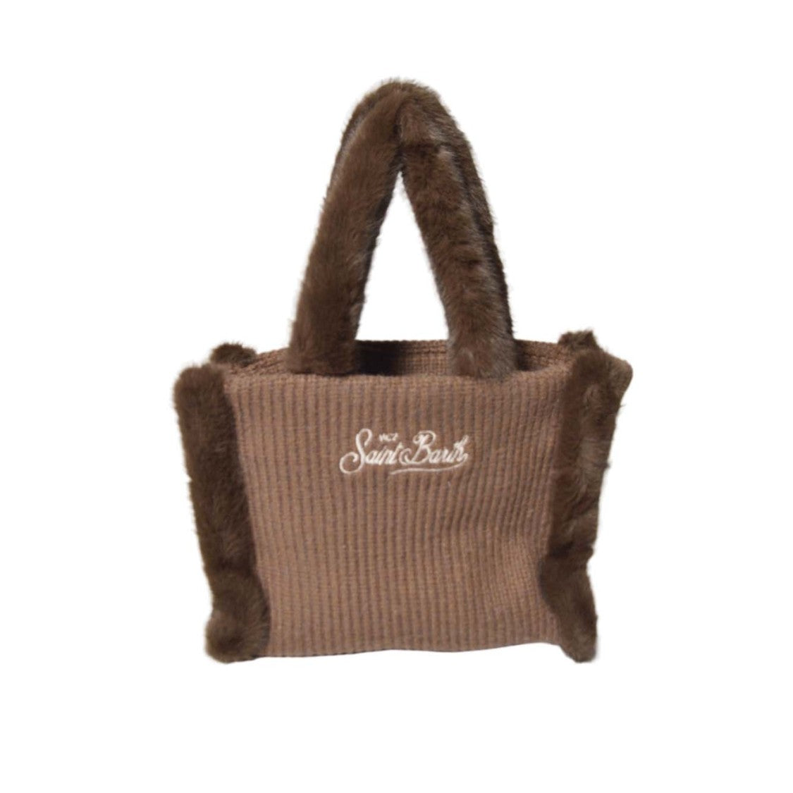 Mc2 Saint Barth Structured Brown Handbag With Timeless Design