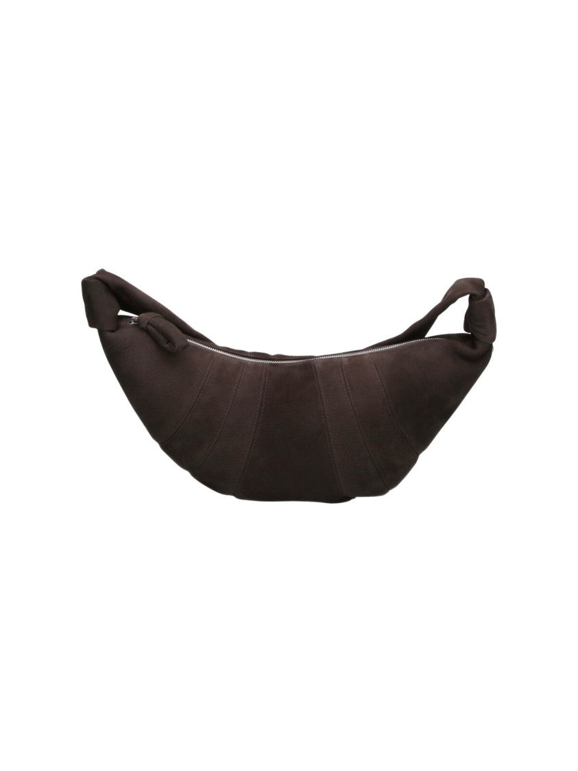 Lemaire Brown Calf Leather Medium Crescent Shoulder Bag