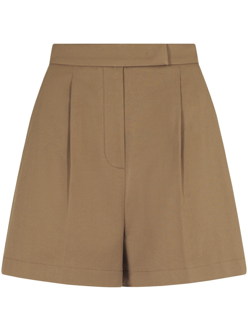Max Mara Tailored Brown Shorts With Pleated Front