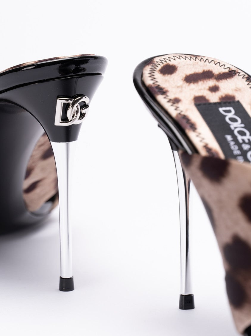 Dolce & Gabbana Leopard Print Sandals With Twisted Upper