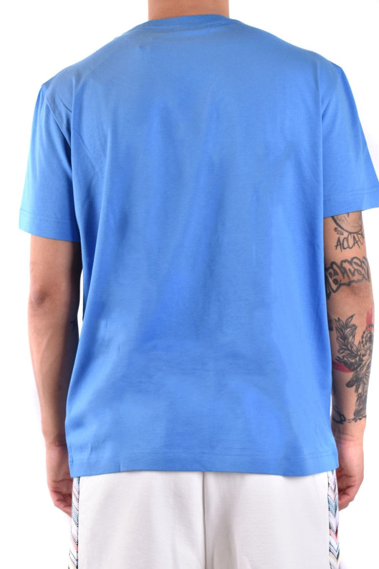 Missoni Blue Cotton Logo-Embroidered T-Shirt