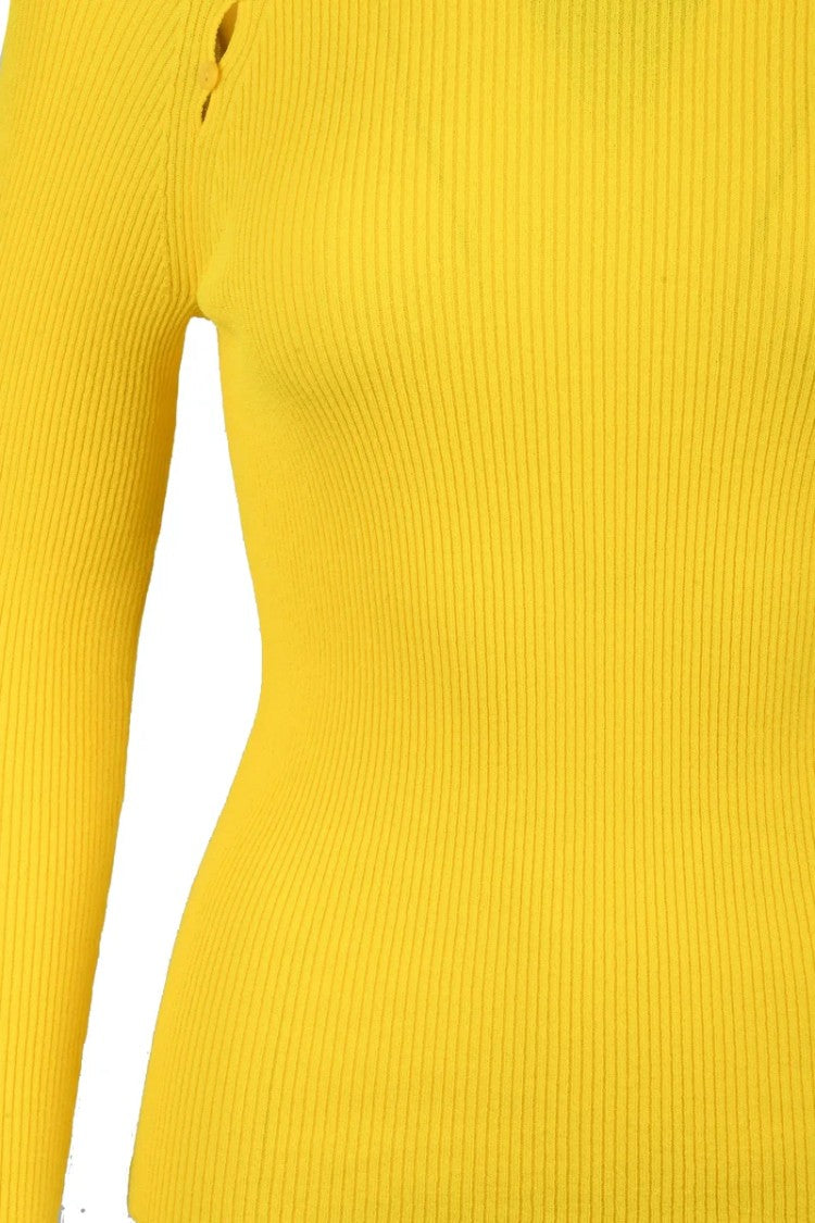 Max Mara Ribbed Underlayer Top - Yellow