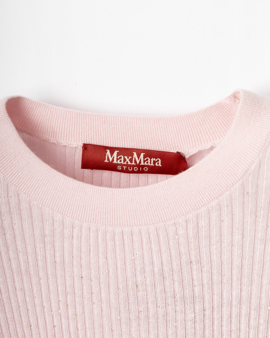 Max Mara Slim Fit Micro-Sequin Embroidered Sweater