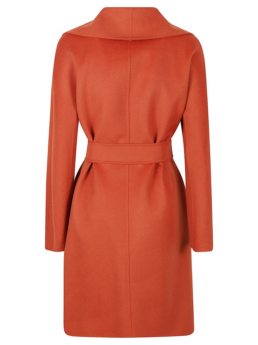 Max Mara Minimalist Wrap Coat With Self-Tie Belt