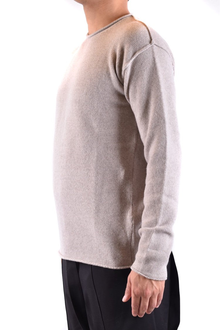 Isabel Benenato Beige Cashmere-Wool Blend Knit Sweater