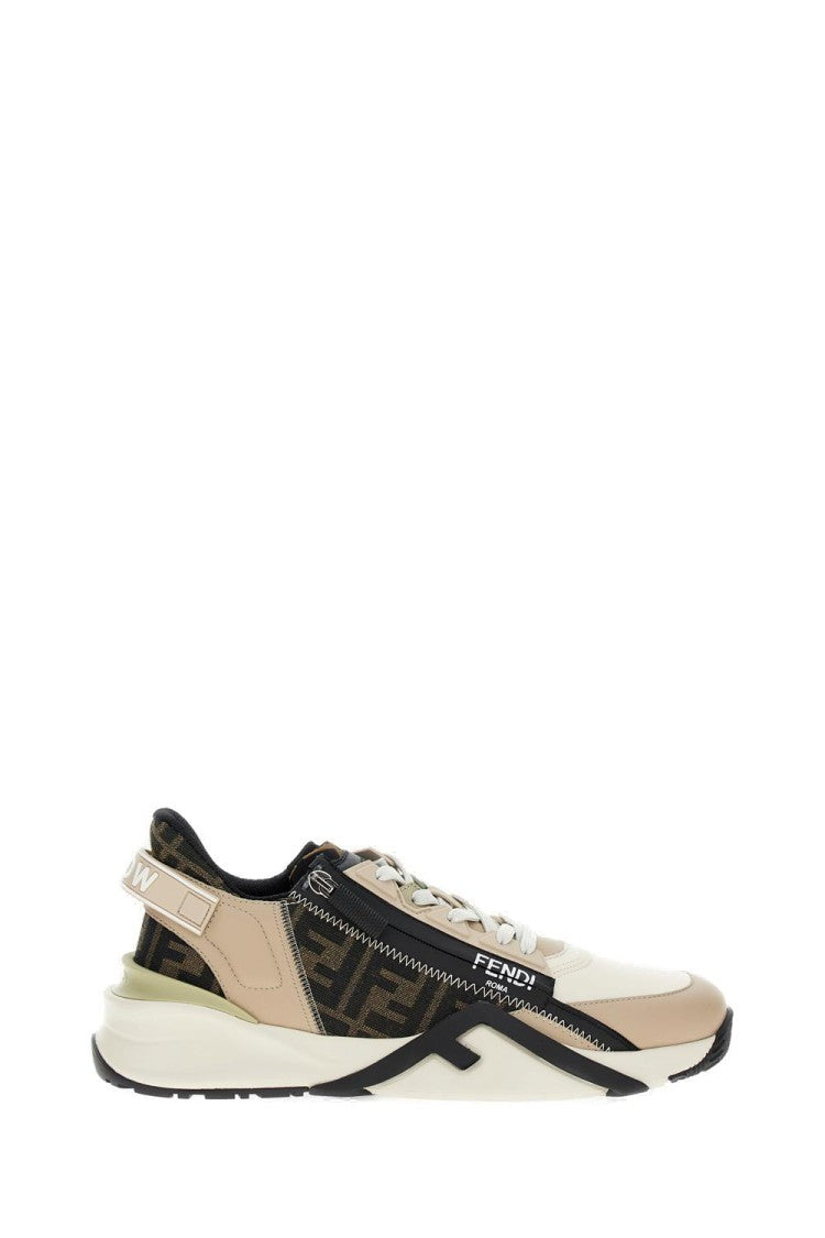 Fendi Leather Sneakers With F Detail And Rubber Sole