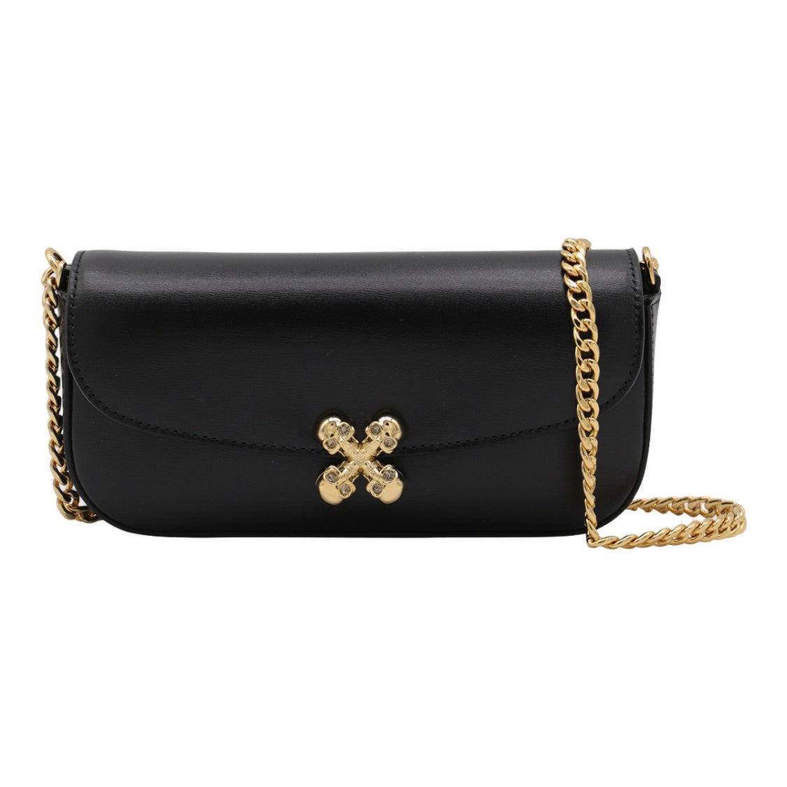 Alexander Mcqueen Rectangular Black Bag With Cross Skull Clasp