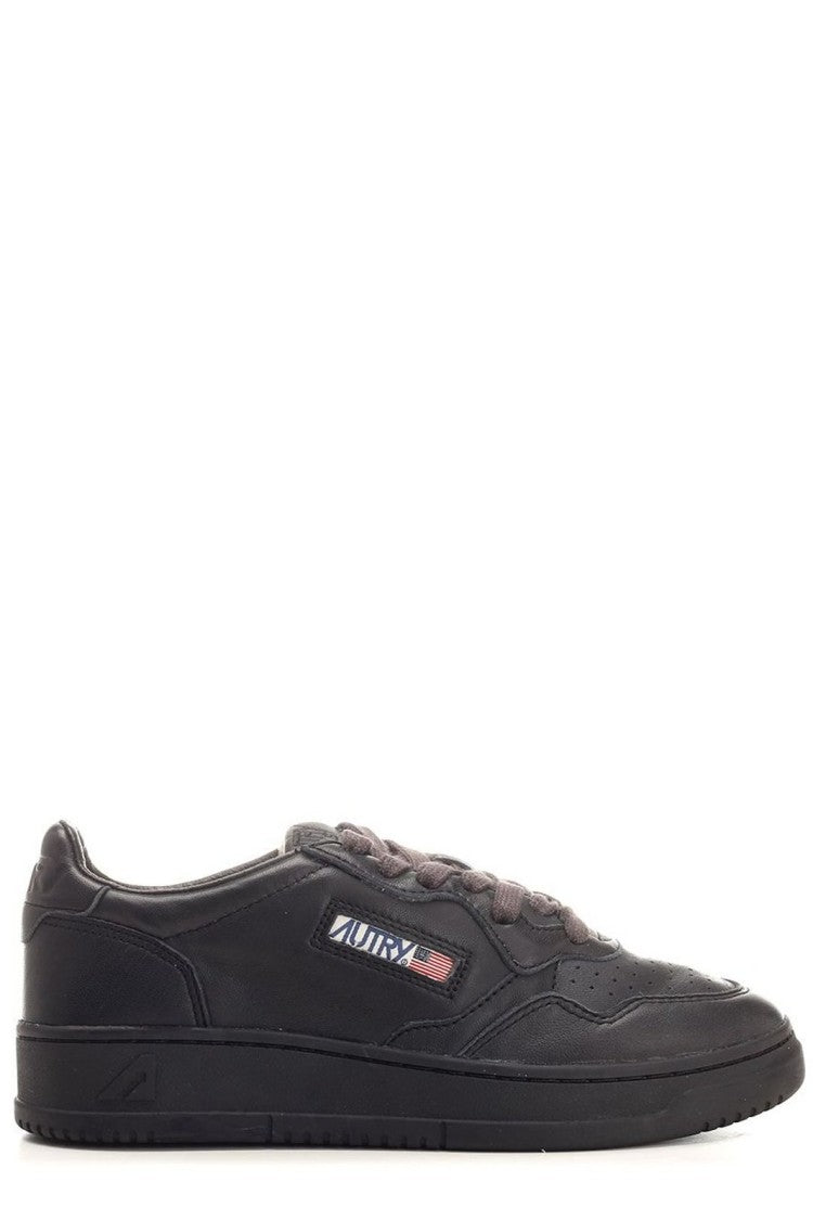 Autry Monochrome Black Low-Top Sneakers With Panel Detailing