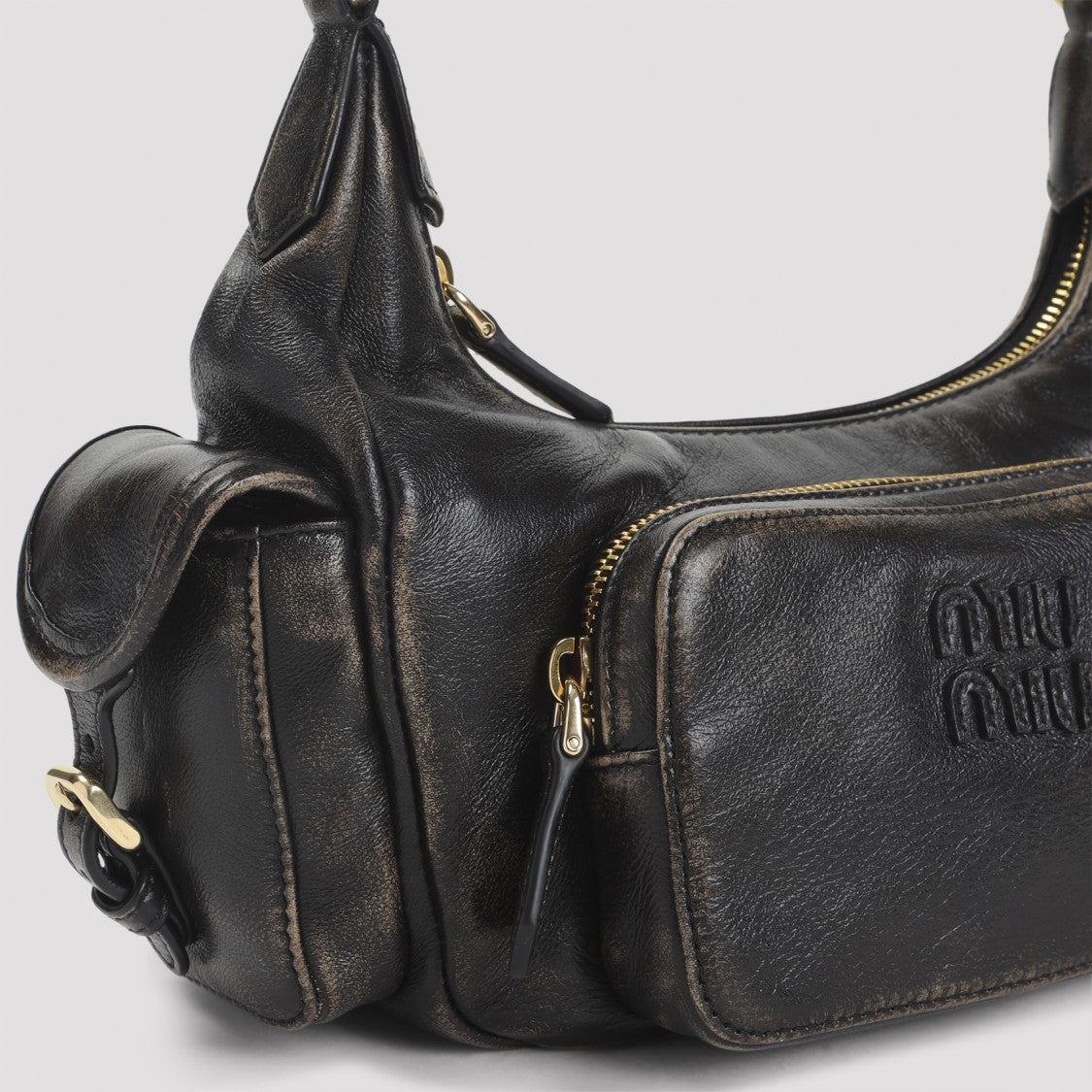 Miu Miu Brown Lamb Leather Shoulder Bag