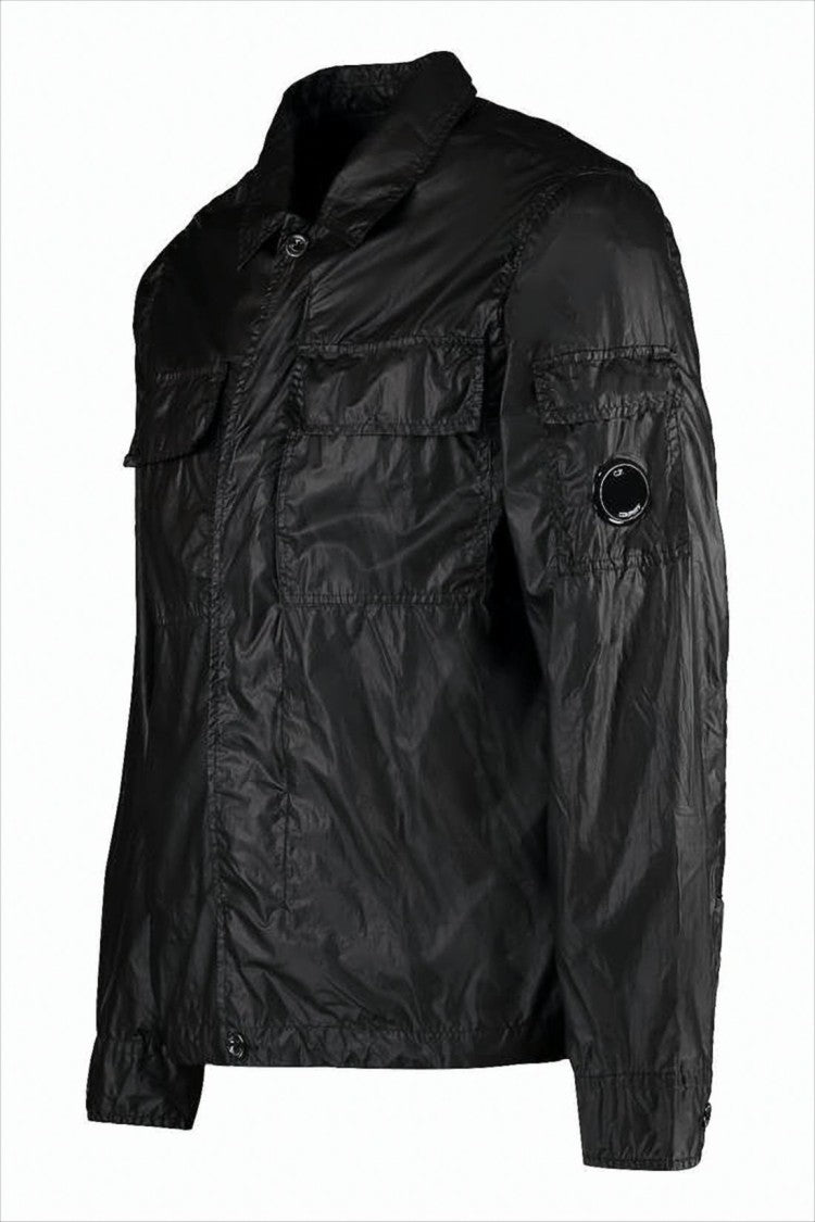 C.P. Company Lightweight Black Polyamide Casual Jacket With Classic Collar