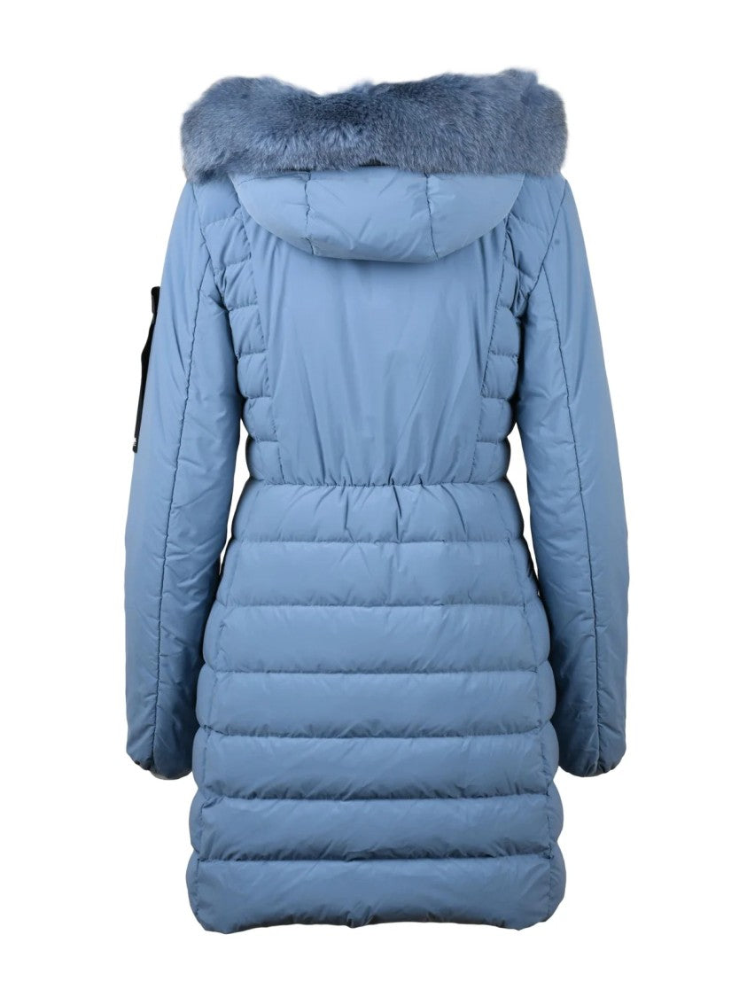 Peuterey Light Blue Seriola Fur-Trimmed Down Parka