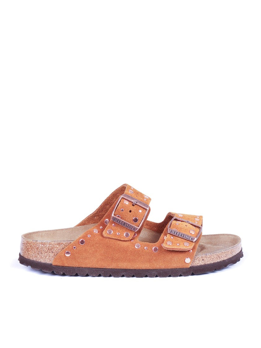 Birkenstock Mink Arizona Suede Leather Slide Sandal