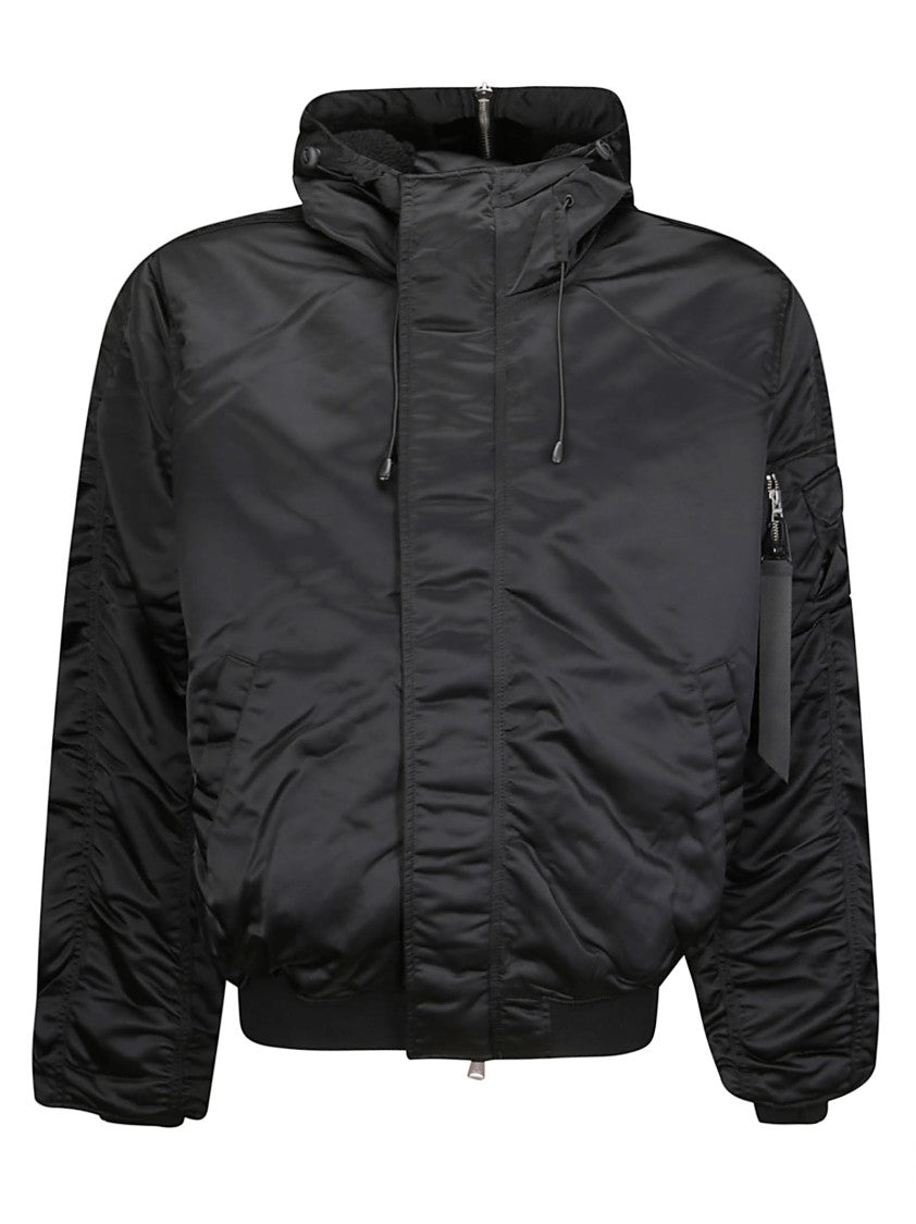 Alpha Industries Drawstring Hooded N-2B Bomber Jacket With Magnetic Closure