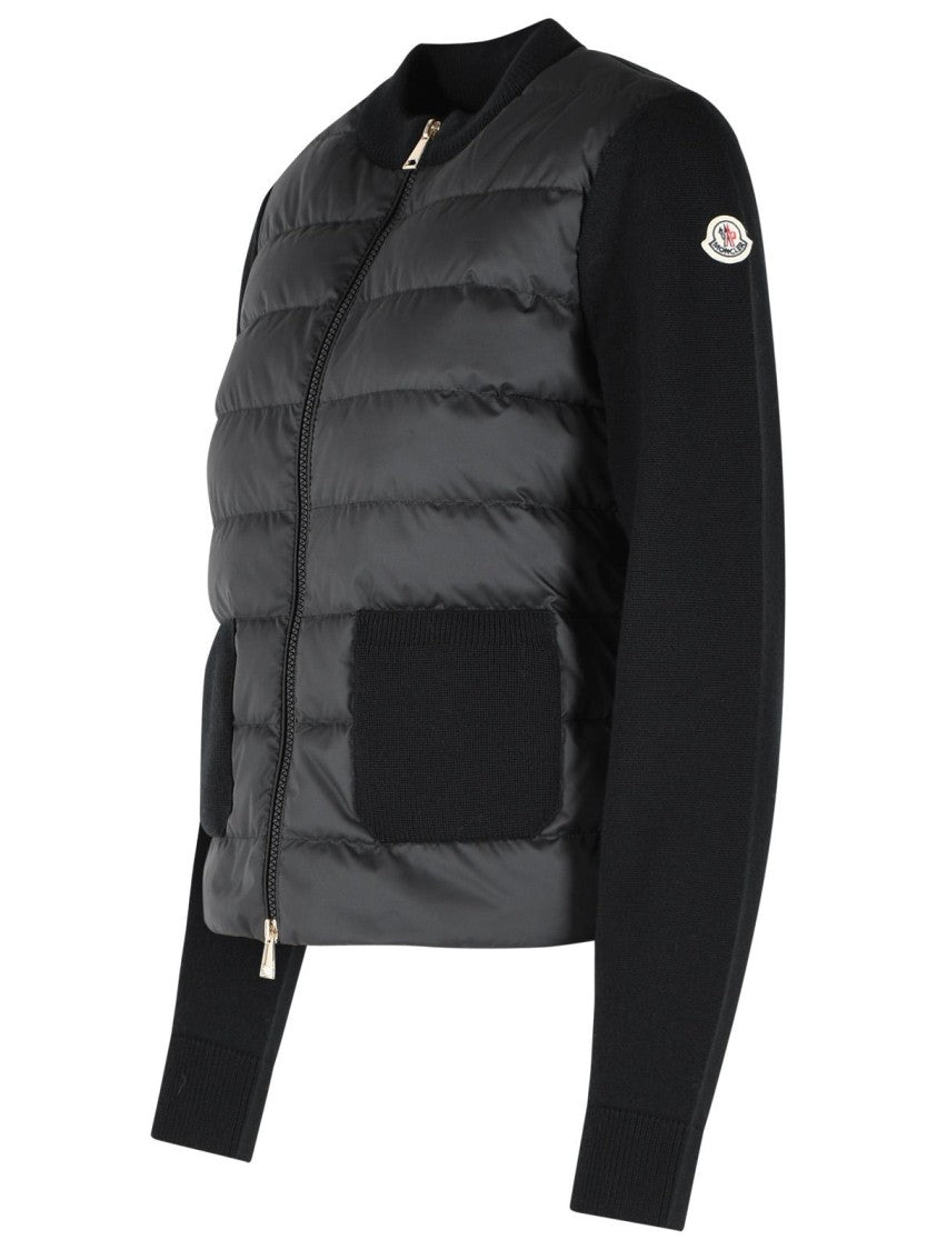 Moncler 'Tricot' Black Virgin Wool Cardigan