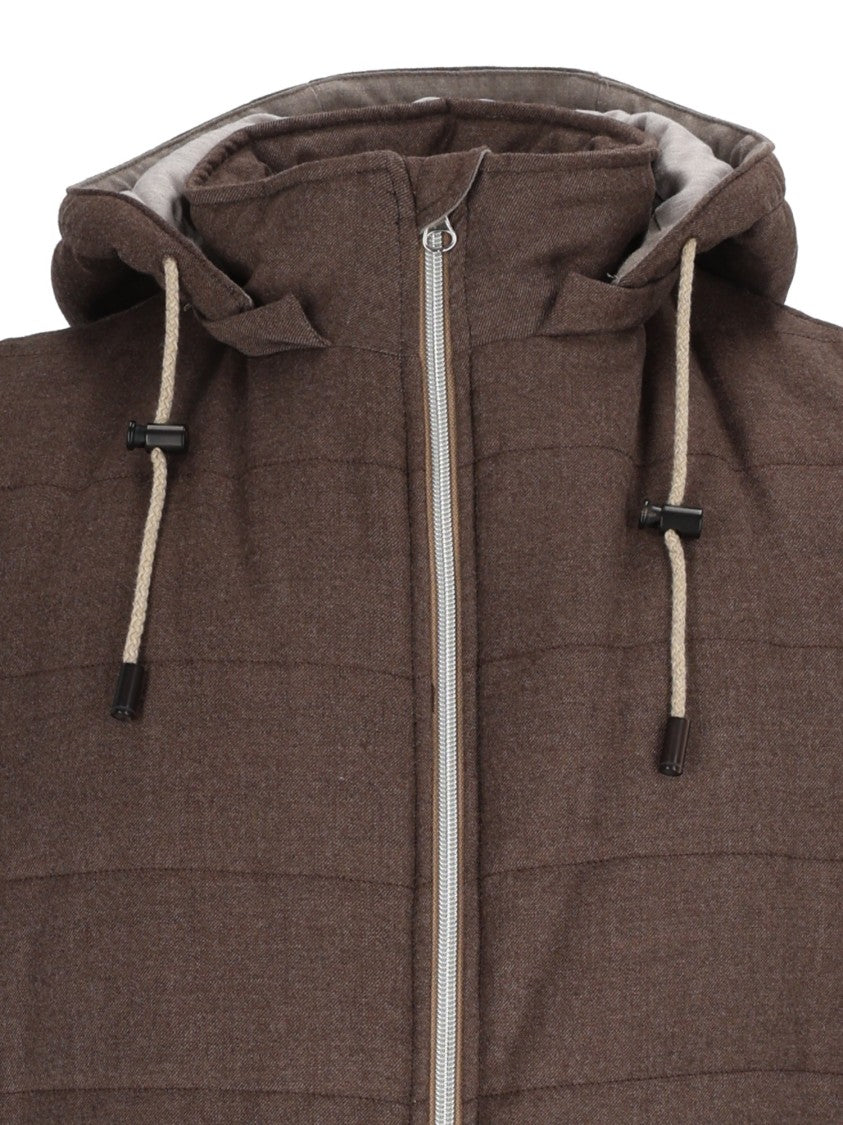 Brando-Lubiam Sleeveless Quilted Vest With Adjustable Hood And Front Zipper Closure