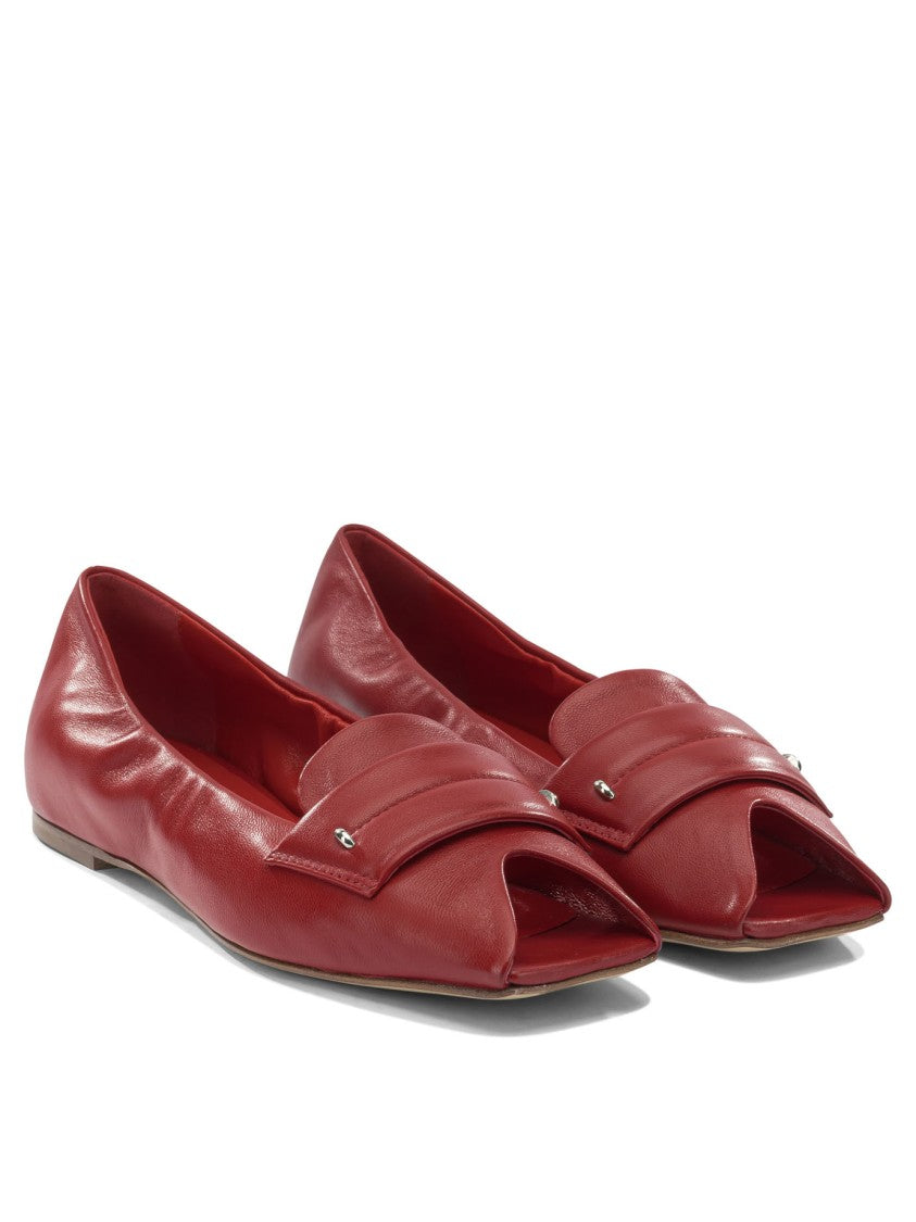 Halmanera Pointed Toe Red Leather Halmanera Loafers