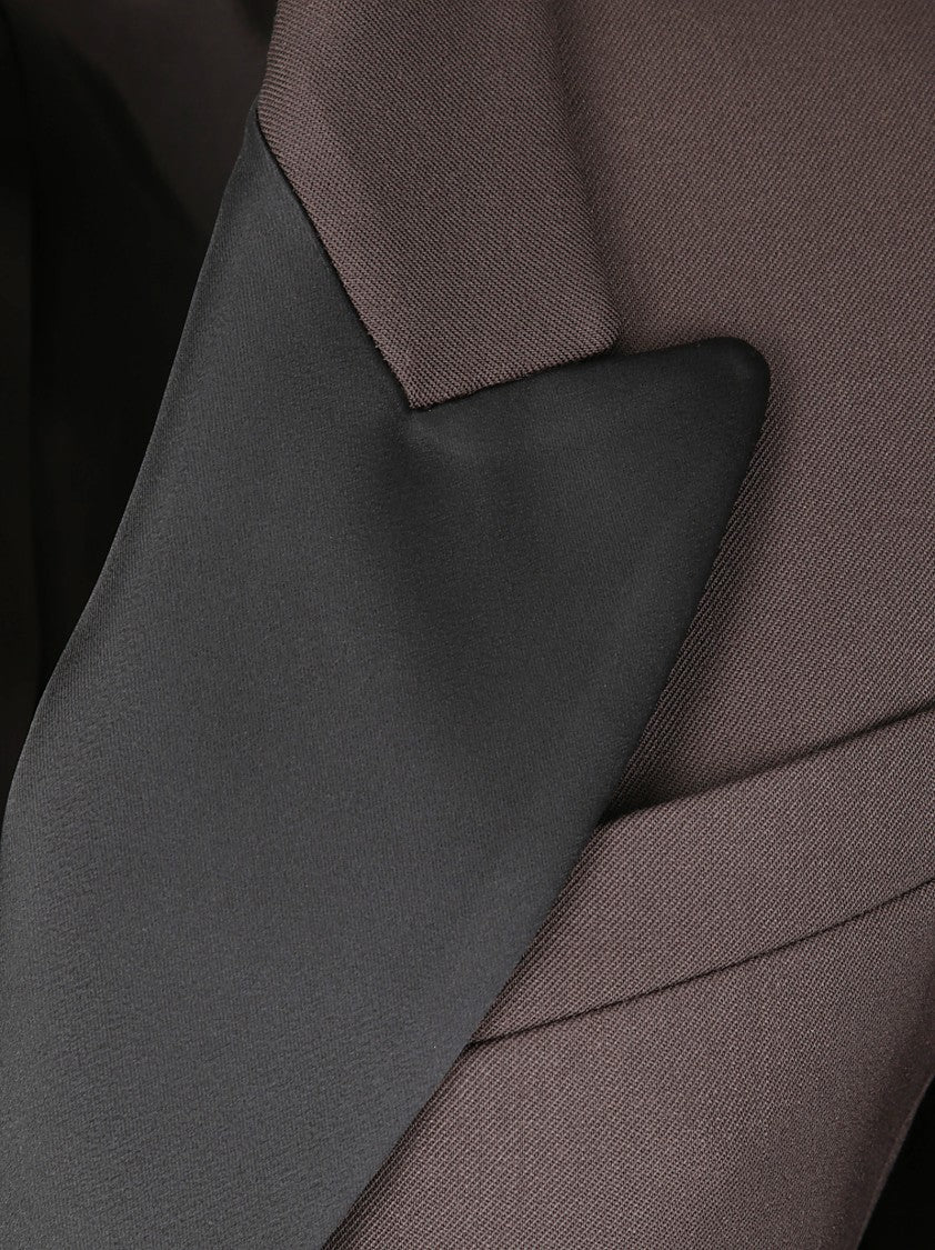 P.A.R.O.S.H. Double-Breasted Gabardine Over Jacket With Satin Collar