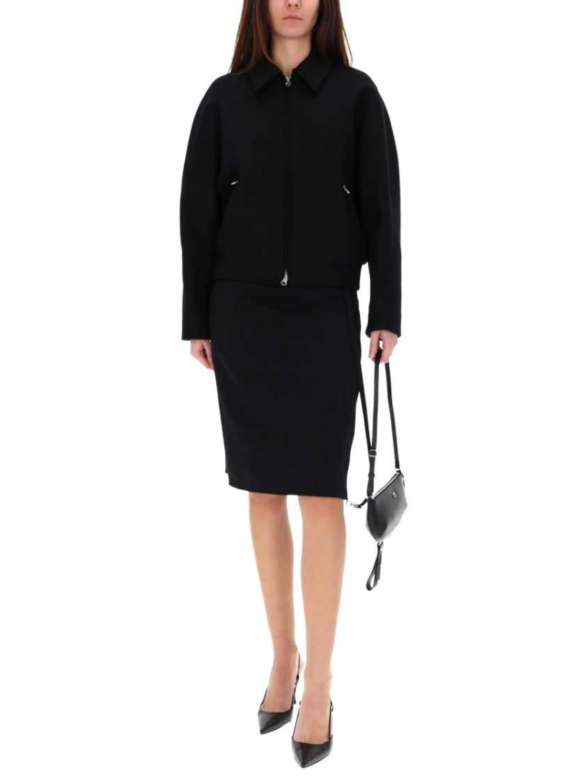 Courrèges Cropped Padded Wool Silk Jacket