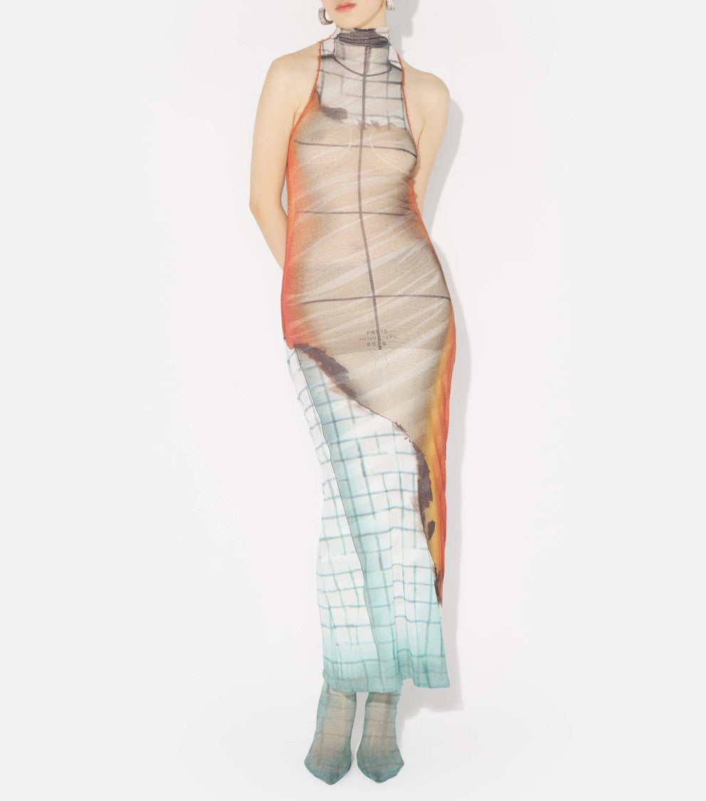 Jean Paul Gaultier Multicolour Abstract Midi Dress