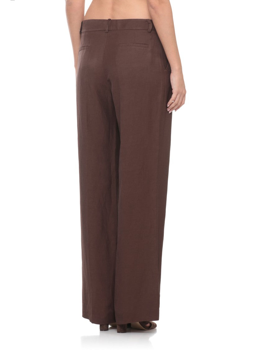 Parosh Brown Raisa26 Linen-Blend Chino Pants