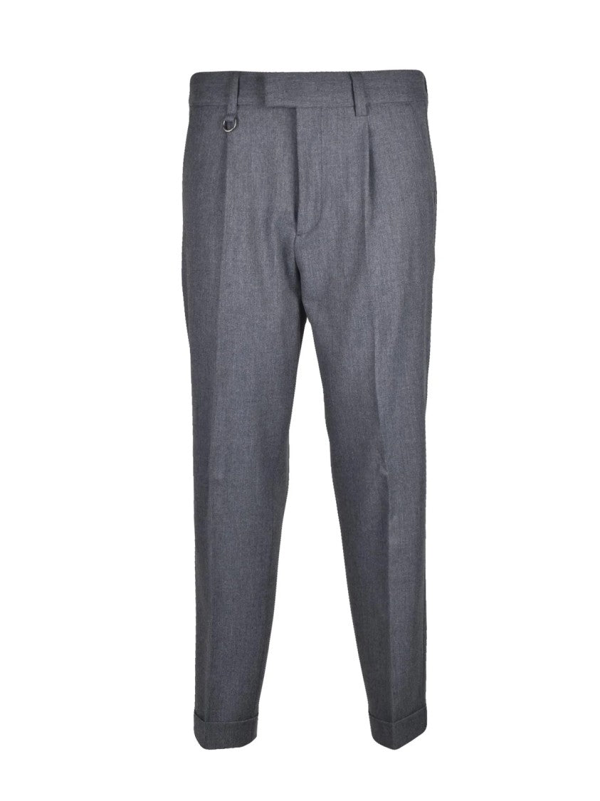Paolo Pecora Grey Polyester-Blend Pleated Formal Suit