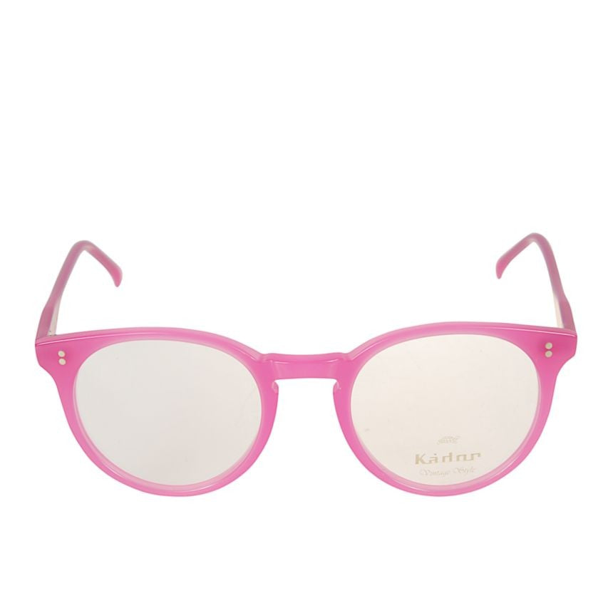 Kador Chyli/N Translucent Pink Round Frame Eyeglasses With Metallic Accents