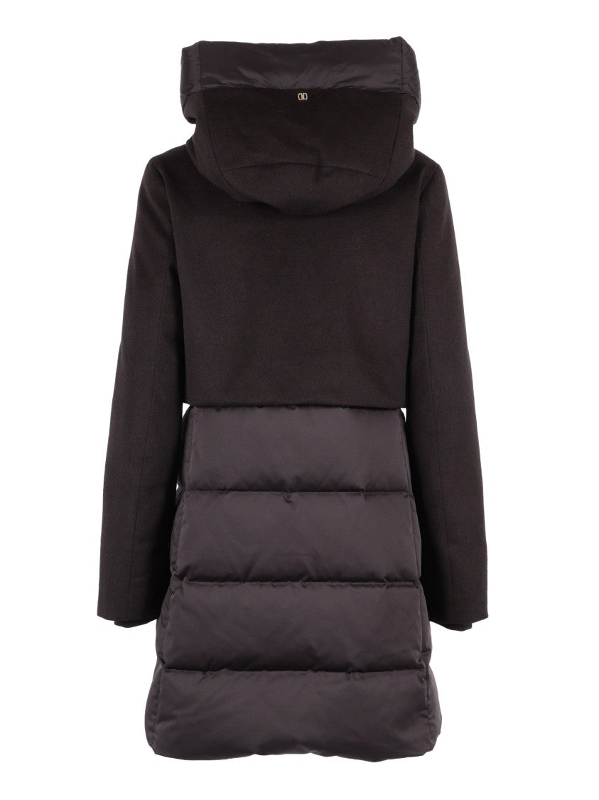 Duno Long Padded Coat With High Collar And Quilted Design