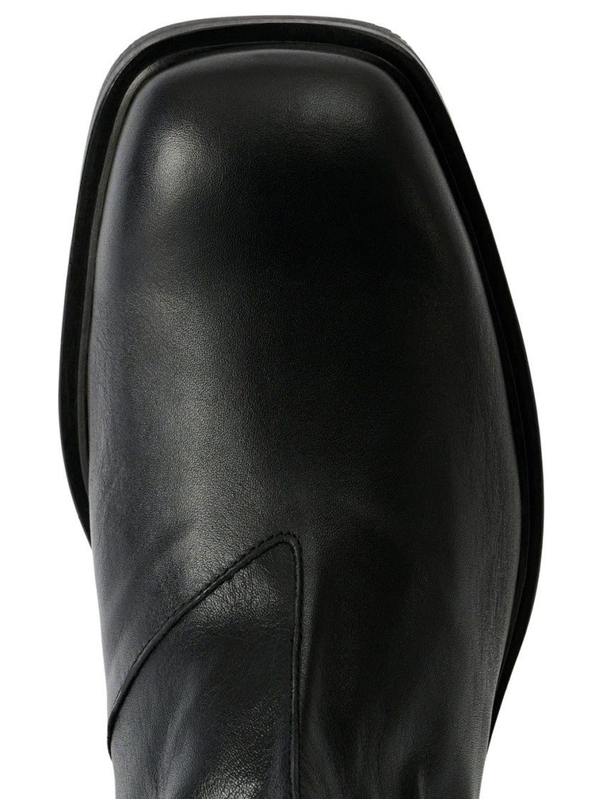 Our Legacy Daimono Black Leather Square Boots