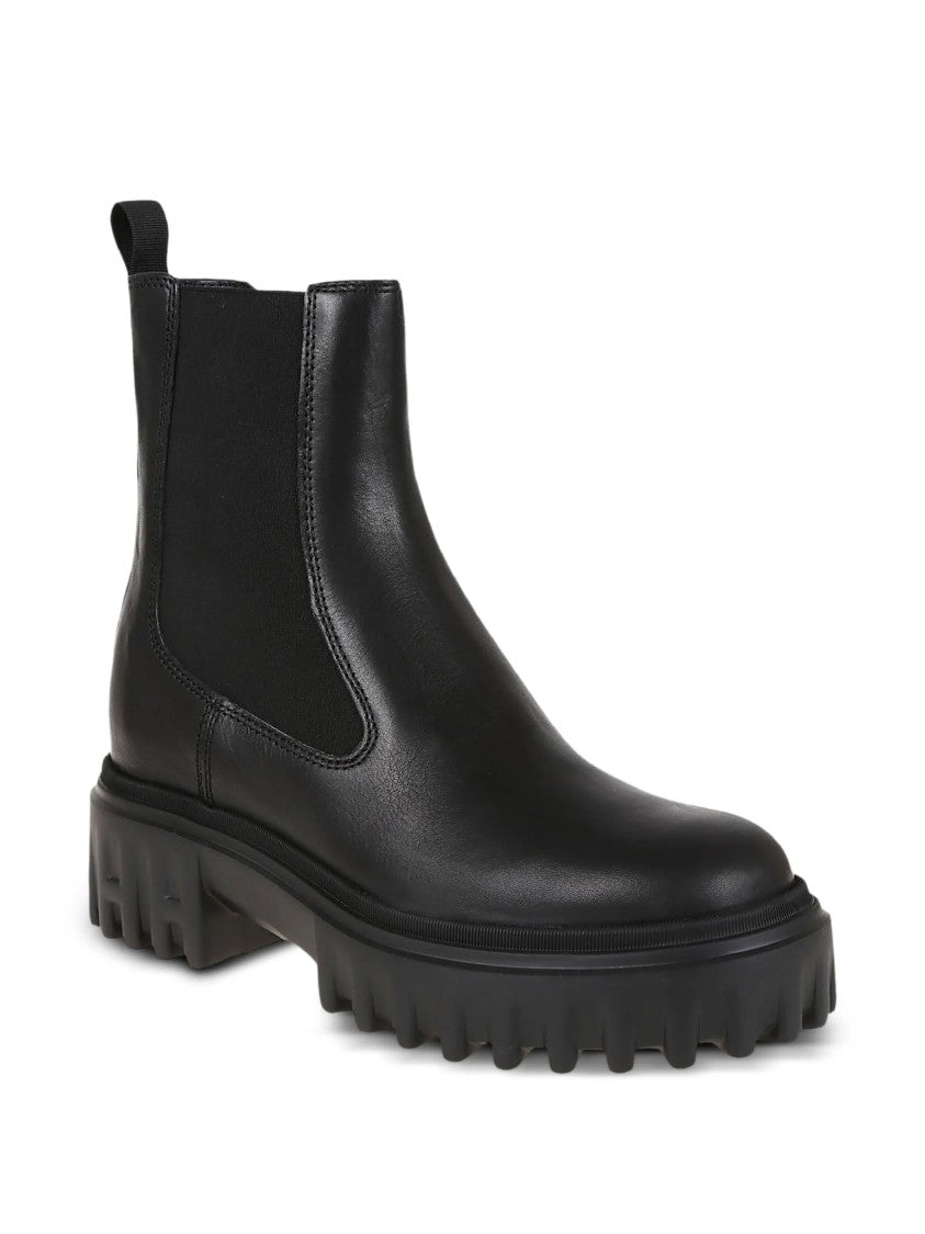 Hogan Black Ankle Boots With Chunky Sole