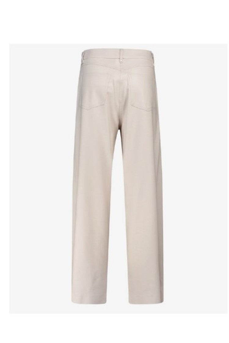 Max Mara Beige Cotton-Blend Wide-Leg Pants