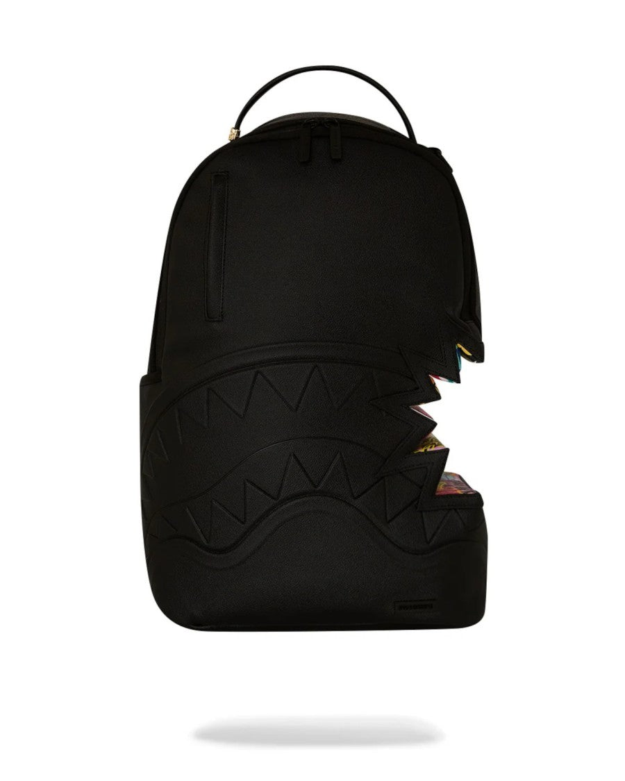 Sprayground Jagged-Design Black Backpack With Velvet Accents