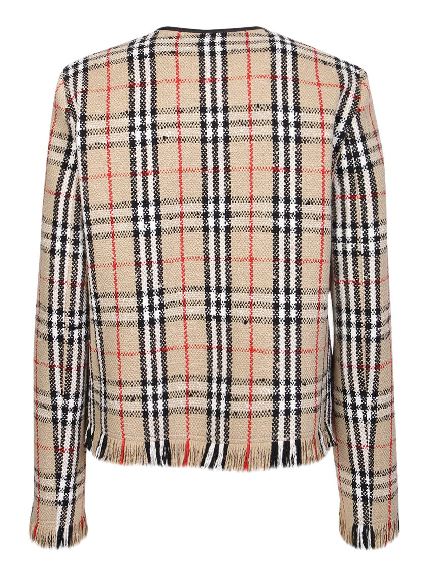 Burberry Beige Jacket With Vintage Check Pattern