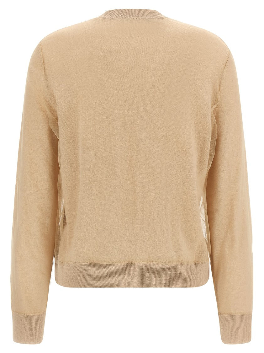 Fabiana Filippi Tone-On-Tone Tulle Overlay Cardigan By Fabiana Filippi