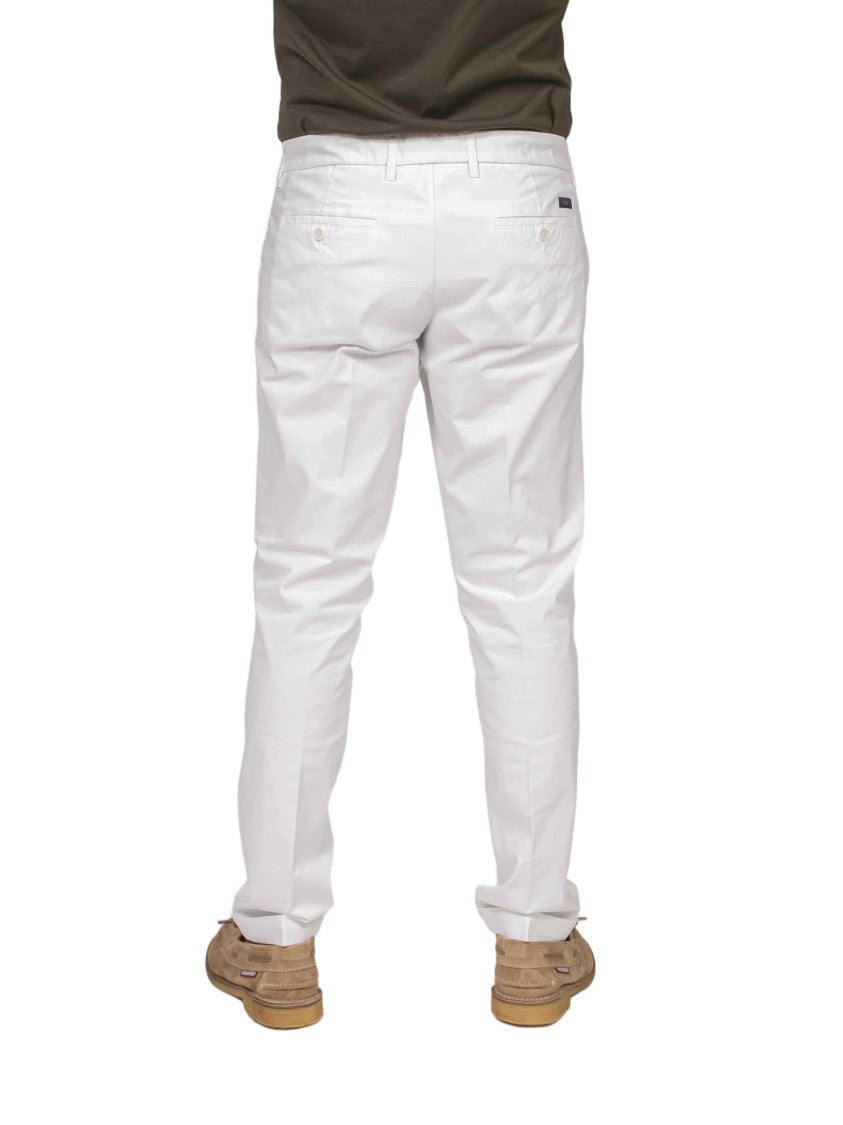 Fay White Capri Slim-Fit Tailored Pants
