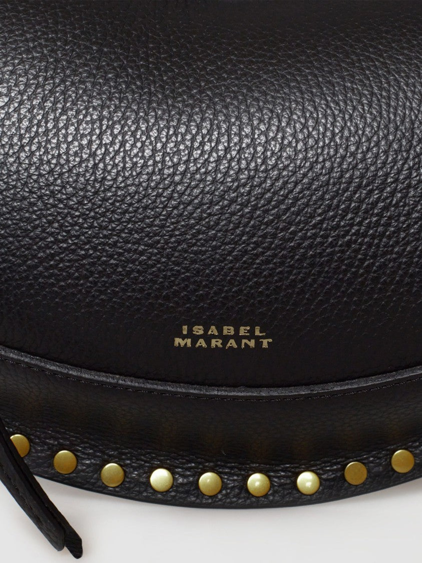 Isabel Marant Crescent-Shaped Shoulder Bag With Textured Leather And Metal Studs