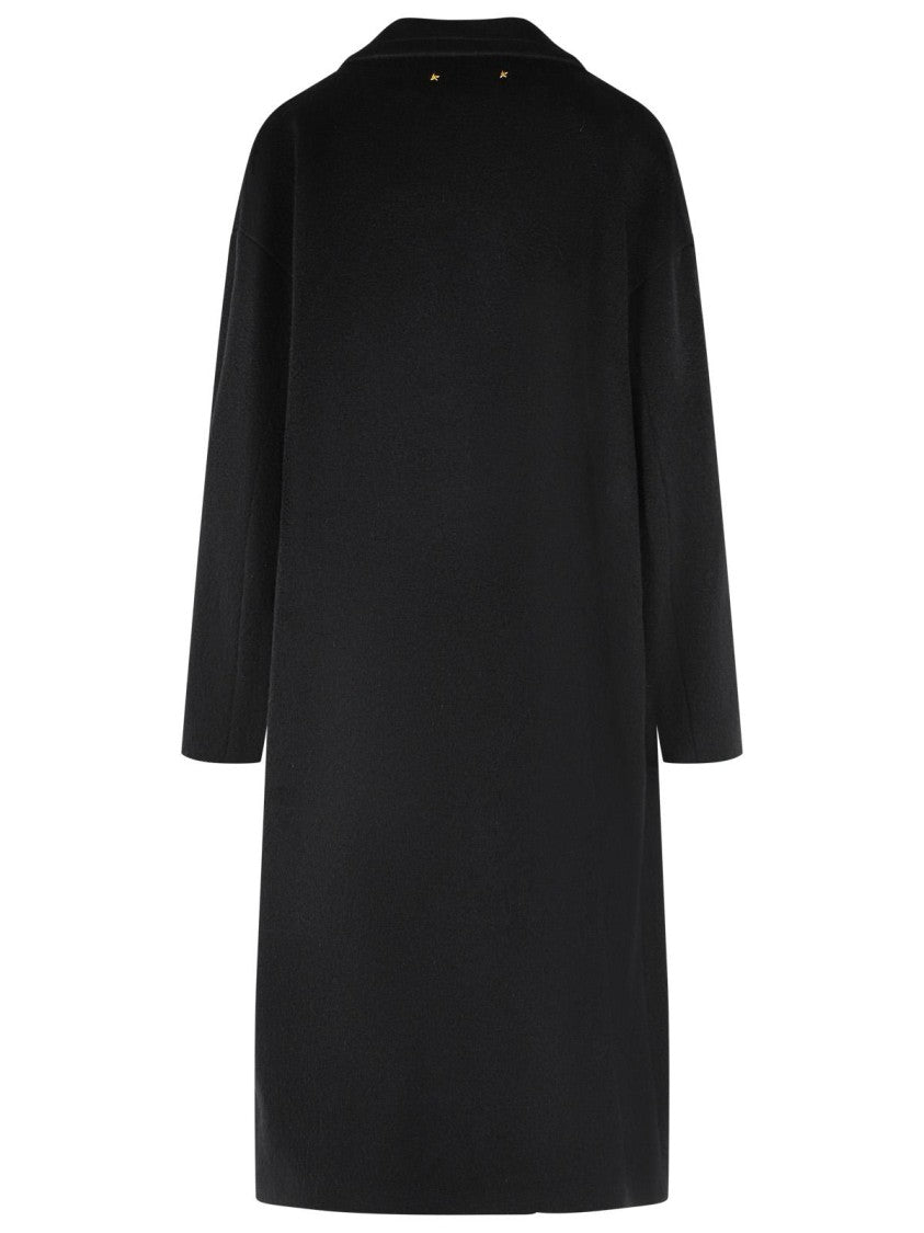 Golden Goose 'Cocoon' Single-Breasted Black Virgin Wool Blend Coat