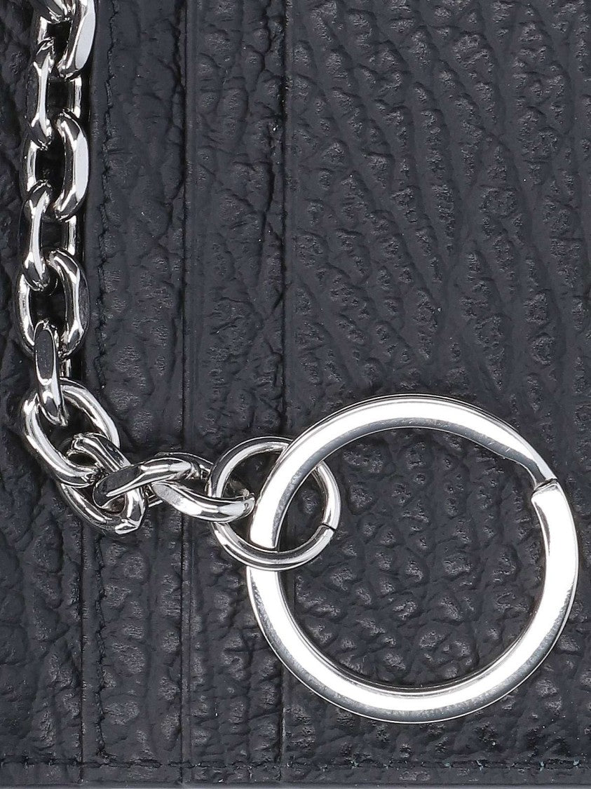 Maison Margiela Black Calfskin "Four Stitches" Key Ring