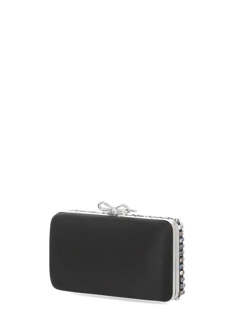 Self-Portrait Crystal-Embellished Chainmail Clutch Bag