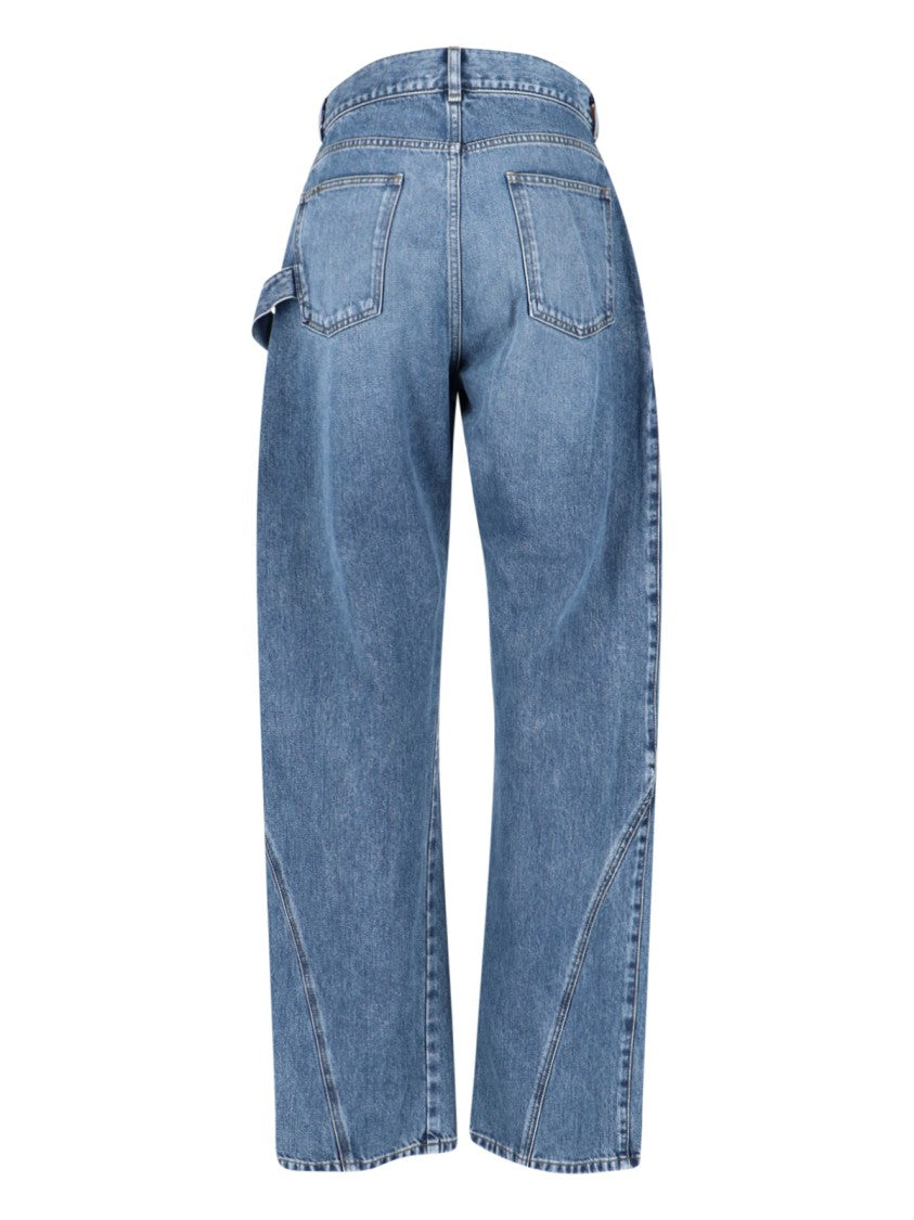 J. W. Anderson Azure Twisted Workwear High-Waisted Jeans