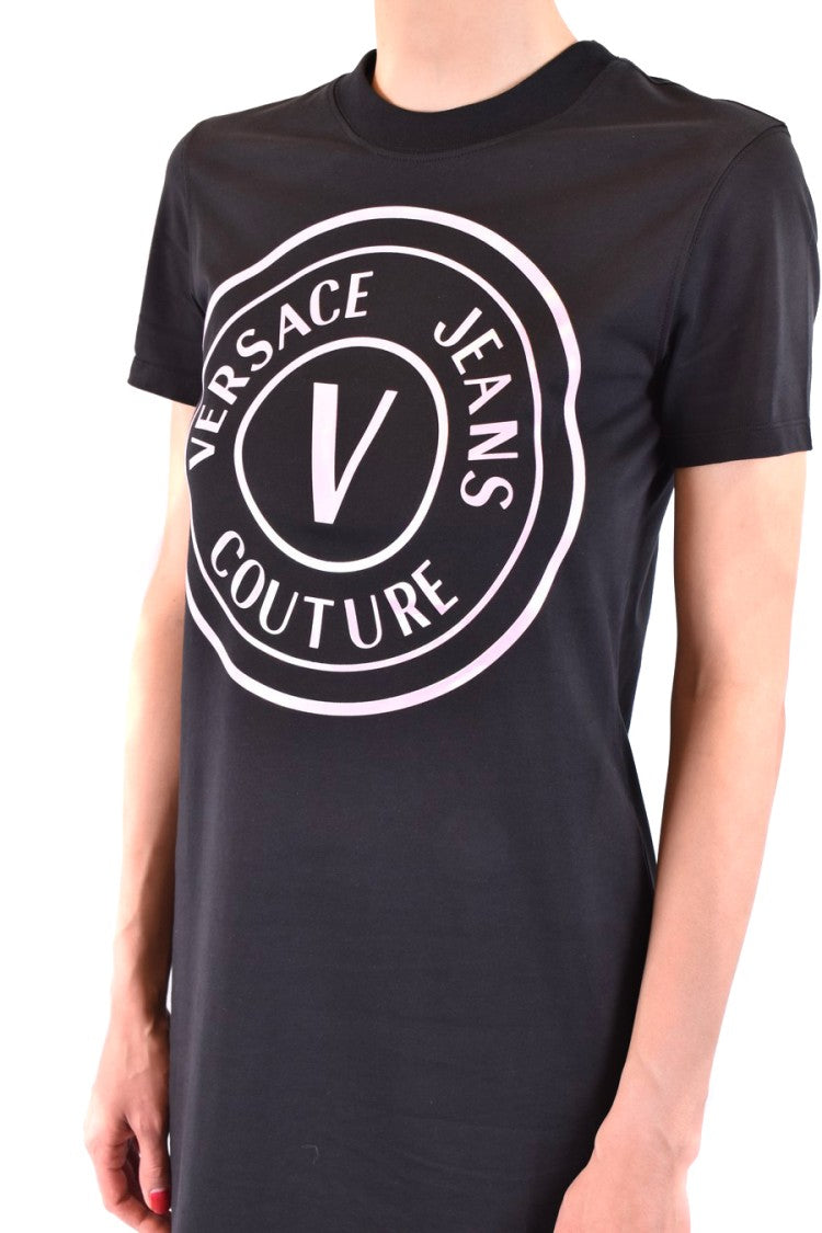 Versace Jeans Couture Black Cotton Flattering Silhouette Mini Dress