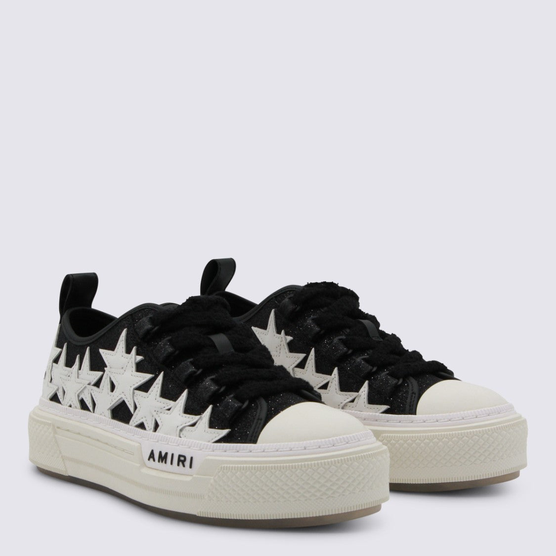 Amiri Black Leather Stars Court Sneakers