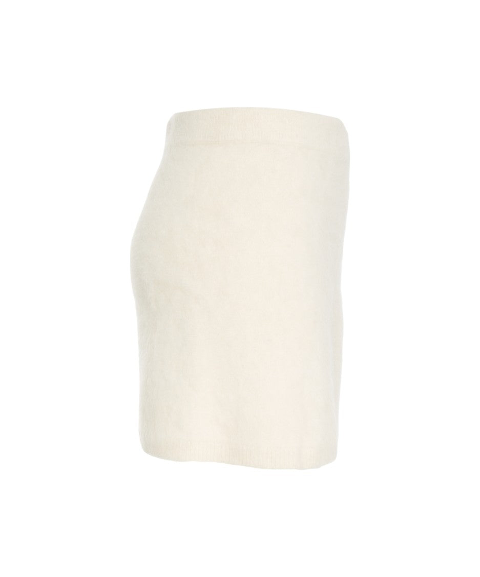 Soft Goat Alpaca Blend Mini Skirt With High Waist